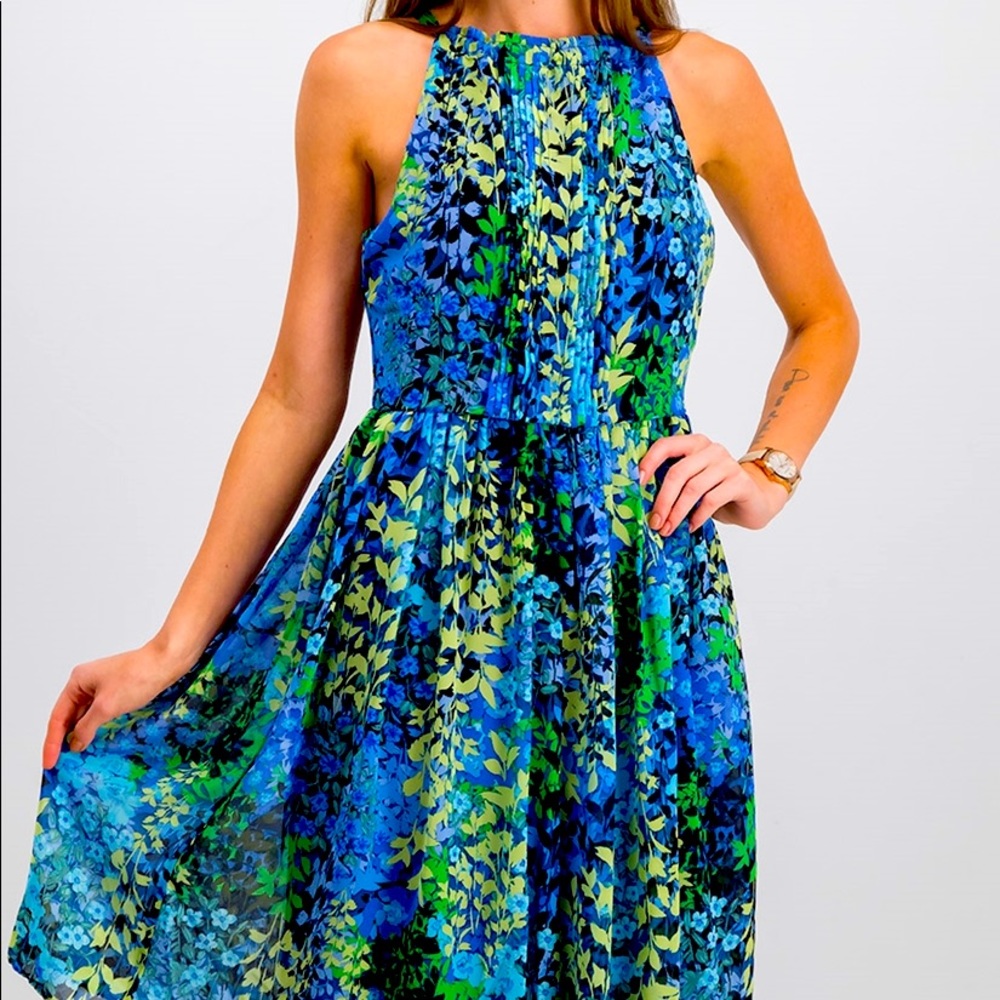 Nicole Miller Studio Womens Pintuck Halter Dress
